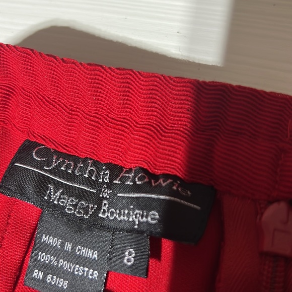 Vintage | size 8 | Red | Cynthia Howie | Pleated | A-line skirt - Picture 6 of 16